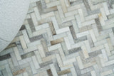 Exquisite Rugs Mosaic Leather Handmade Leather Hide in 4056 Silver 5' x 8' Area Rug