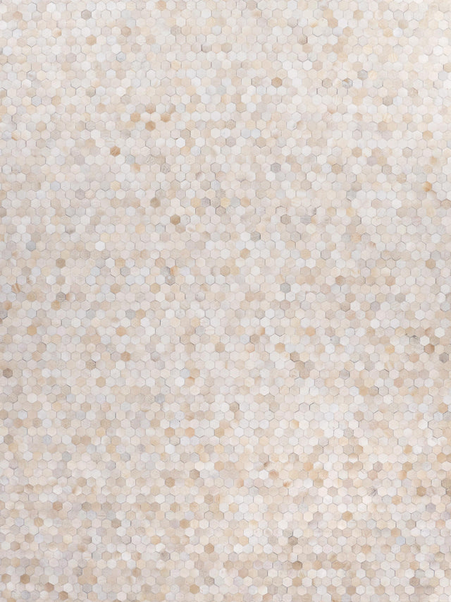 Exquisite Rugs Mosaic Leather Handmade Leather Hide in 4058 Ivory 11.5' x 14.5' Area Rug