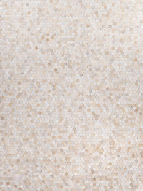 Exquisite Rugs Mosaic Leather Handmade Leather Hide in 4058 Ivory 5' x 8' Area Rug