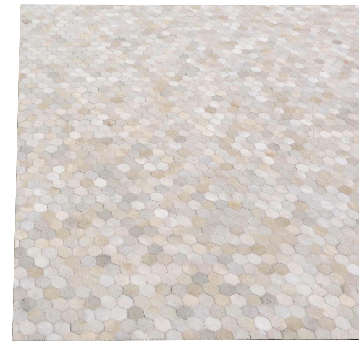 Exquisite Rugs Mosaic Leather Handmade Leather Hide in 4058 Ivory 5' x 8' Area Rug