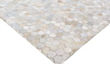 Exquisite Rugs Mosaic Leather Handmade Leather Hide in 4058 Ivory 8' x 11' Area Rug