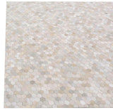 Exquisite Rugs Mosaic Leather Handmade Leather Hide in 4058 Ivory 8' x 11' Area Rug