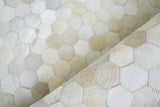 Exquisite Rugs Mosaic Leather Handmade Leather Hide in 4058 Ivory 8' x 11' Area Rug