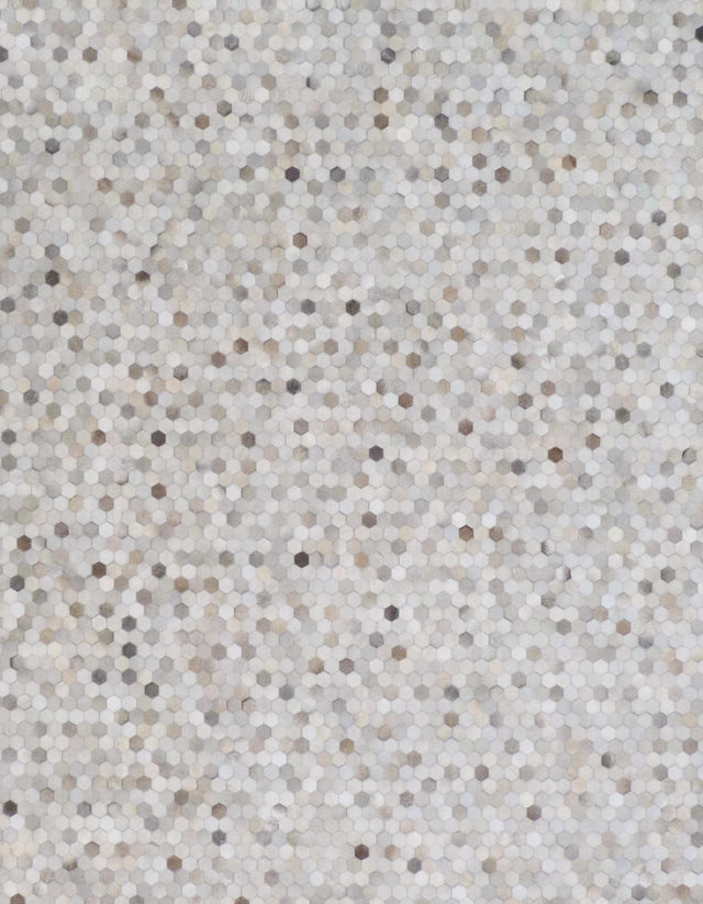 Exquisite Rugs Mosaic Leather Handmade Leather Hide in 4059 Silver 11.5' x 14.5' Area Rug