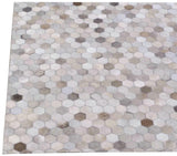 Exquisite Rugs Mosaic Leather Handmade Leather Hide in 4059 Silver 11.5' x 14.5' Area Rug