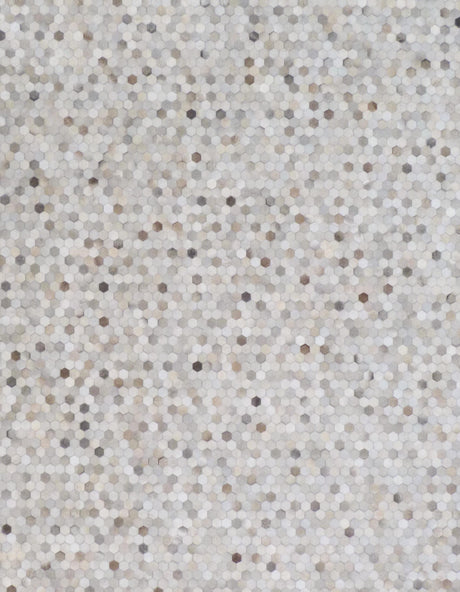 Exquisite Rugs Mosaic Leather Handmade Leather Hide in 4059 Silver 9.5' x 13.5' Area Rug