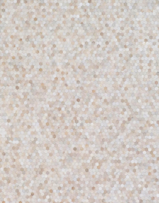 Exquisite Rugs Mosaic Leather Handmade Leather Hide in 4060 Light Beige 13.5' x 17.5' Area Rug