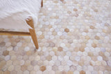 Exquisite Rugs Mosaic Leather Handmade Leather Hide in 4060 Light Beige 13.5' x 17.5' Area Rug