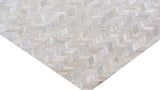 Exquisite Rugs Mosaic Leather Handmade Leather Hide in 4061 Ivory 11.5' x 14.5' Area Rug