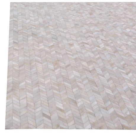 Exquisite Rugs Mosaic Leather Handmade Leather Hide in 4061 Ivory 11.5' x 14.5' Area Rug