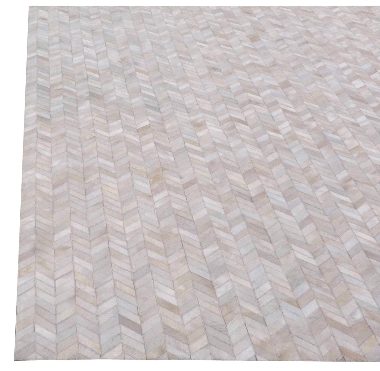 Exquisite Rugs Mosaic Leather Handmade Leather Hide in 4061 Ivory 13.5' x 17.5' Area Rug