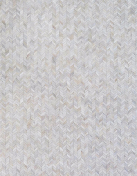 Exquisite Rugs Mosaic Leather Handmade Leather Hide in 4061 Ivory 9.5' x 13.5' Area Rug