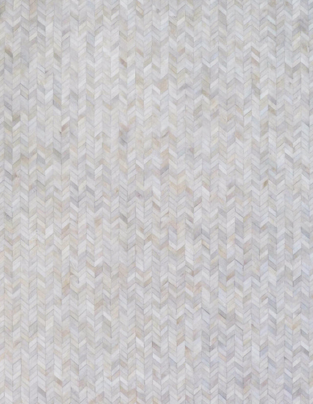 Exquisite Rugs Mosaic Leather Handmade Leather Hide in 4061 Ivory 9.5' x 13.5' Area Rug