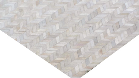 Exquisite Rugs Mosaic Leather Handmade Leather Hide in 4061 Ivory 9.5' x 13.5' Area Rug