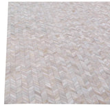 Exquisite Rugs Mosaic Leather Handmade Leather Hide in 4061 Ivory 9.5' x 13.5' Area Rug