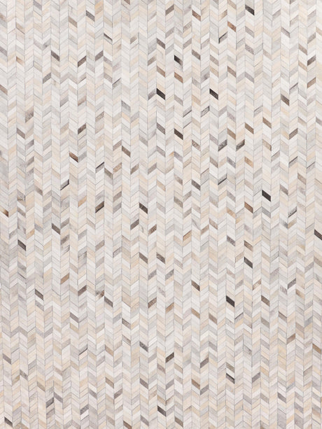 Exquisite Rugs Mosaic Leather Handmade Leather Hide in 4062 Silver 13.5' x 17.5' Area Rug