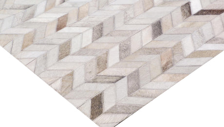 Exquisite Rugs Mosaic Leather Handmade Leather Hide in 4062 Silver 13.5' x 17.5' Area Rug