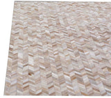 Exquisite Rugs Mosaic Leather Handmade Leather Hide in 4064 Light Beige 9.5' x 13.5' Area Rug