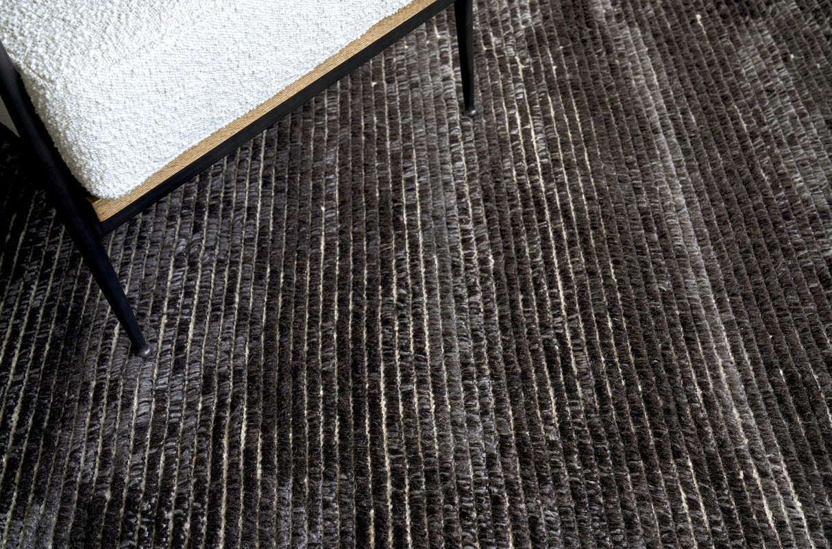 Exquisite Rugs Kaza Hand-knotted New Zealand Wool 4103 Charcoal/Brown 2' x 3' Area Rug