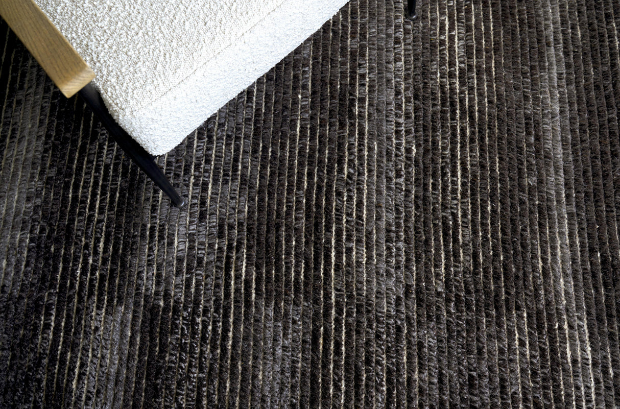 Exquisite Rugs Kaza Hand-knotted New Zealand Wool 4103 Charcoal/Brown 2' x 3' Area Rug