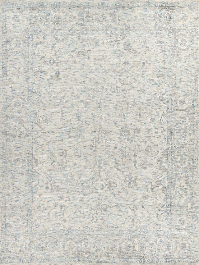 Exquisite Rugs Tuscany Hand-loomed Wool/Bamboo Silk 4104 Beige/Blue 14' x 20' Area Rug