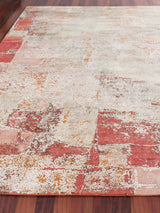 Exquisite Rugs Fine Pure Silk Hand Knotted Silk in 4215 Beige/Orange/Gold 8' x 10' Area Rug