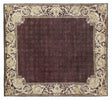 Exquisite Rugs Contemporary Hand Knotted New Zealand Wool in 4242 Eggplant/Multi 6' x 6' Area Rug