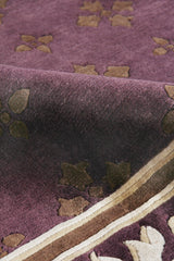 Exquisite Rugs Contemporary Hand Knotted New Zealand Wool in 4242 Eggplant/Multi 6' x 6' Area Rug