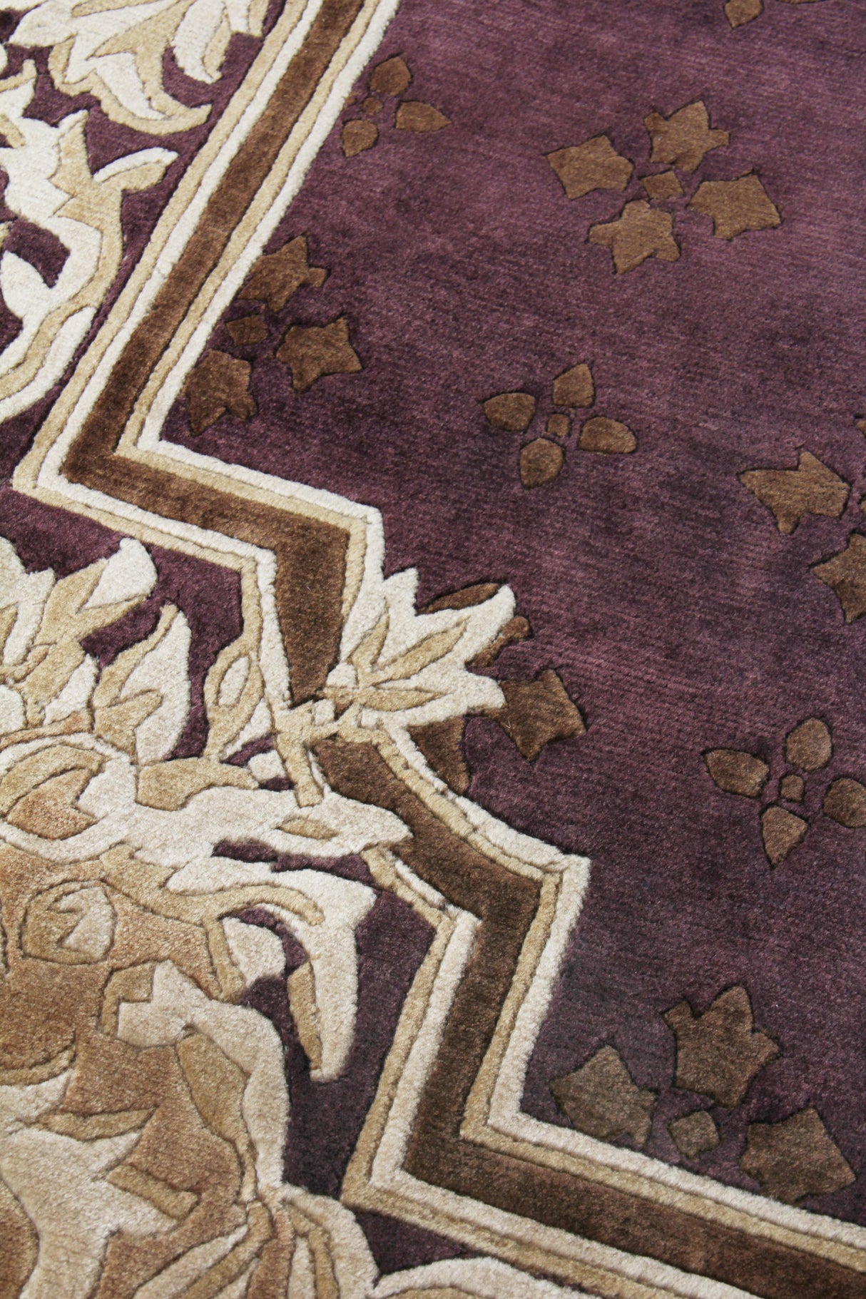 Exquisite Rugs Contemporary Hand Knotted New Zealand Wool in 4242 Eggplant/Multi 9' x 10' Area Rug