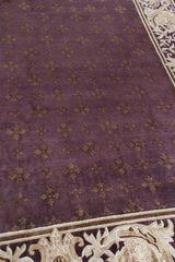 Exquisite Rugs Contemporary Hand Knotted New Zealand Wool in 4242 Eggplant/Multi 9' x 10' Area Rug