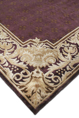 Exquisite Rugs Contemporary Hand Knotted New Zealand Wool in 4242 Eggplant/Multi 9' x 10' Area Rug