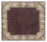Exquisite Rugs Contemporary Hand Knotted New Zealand Wool in 4242 Eggplant/Multi 9' x 12' Area Rug