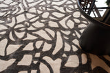 Exquisite Rugs Goudy Hand-loomed Wool/Bamboo Silk 4350 Ivory/Black 4' x 6' Area Rug