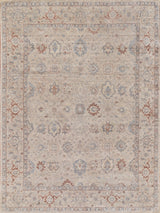 Exquisite Rugs Harper Hand-knotted New Zealand Wool 4393 Beige/Blue 8' x 17' Area Rug