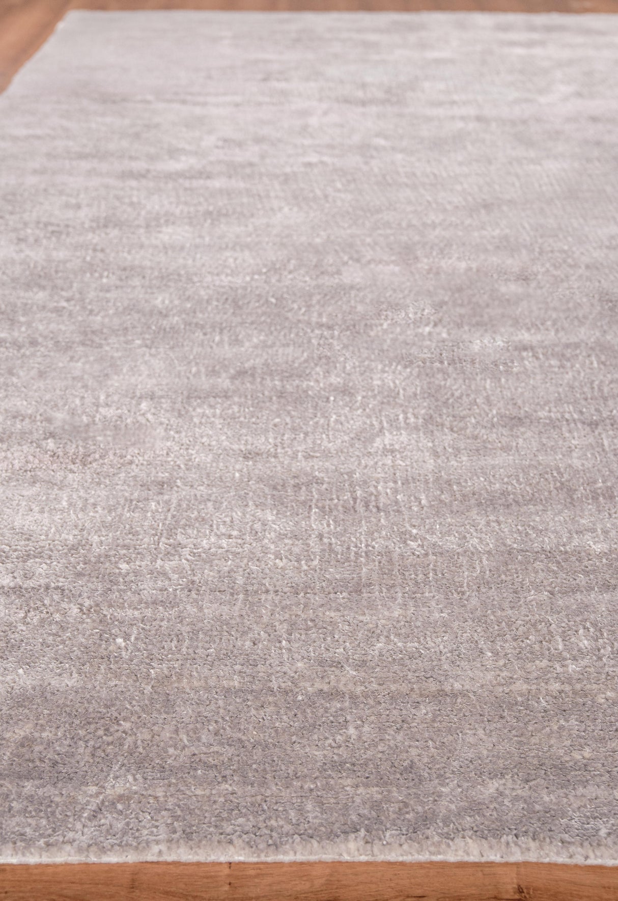 Exquisite Rugs Plush Hand-knotted Bamboo Silk/Mohair 4396 Light Silver 2' x 3' Area Rug