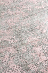 Exquisite Rugs Lillian Hand Loomed Wool/Bamboo Silk in 4468 Gray/Rose 12' x 15' Area Rug