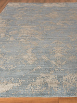 Exquisite Rugs Lillian Hand Loomed Wool/Bamboo Silk in 4469 Navy/Brown 14' x 18' Area Rug