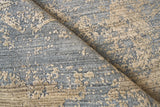 Exquisite Rugs Lillian Hand Loomed Wool/Bamboo Silk in 4469 Navy/Brown 14' x 18' Area Rug