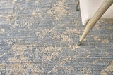 Exquisite Rugs Lillian Hand Loomed Wool/Bamboo Silk in 4469 Navy/Brown 14' x 18' Area Rug