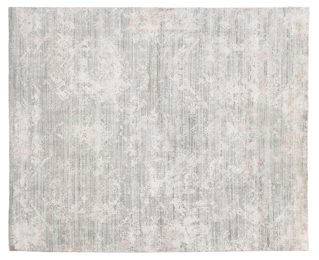 Exquisite Rugs Lillian Hand Loomed Wool/Bamboo Silk in 4468 Gray/Rose 14' x 18' Area Rug