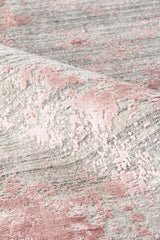 Exquisite Rugs Lillian Hand Loomed Wool/Bamboo Silk in 4468 Gray/Rose 14' x 18' Area Rug