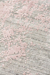 Exquisite Rugs Lillian Hand Loomed Wool/Bamboo Silk in 4468 Gray/Rose 14' x 18' Area Rug