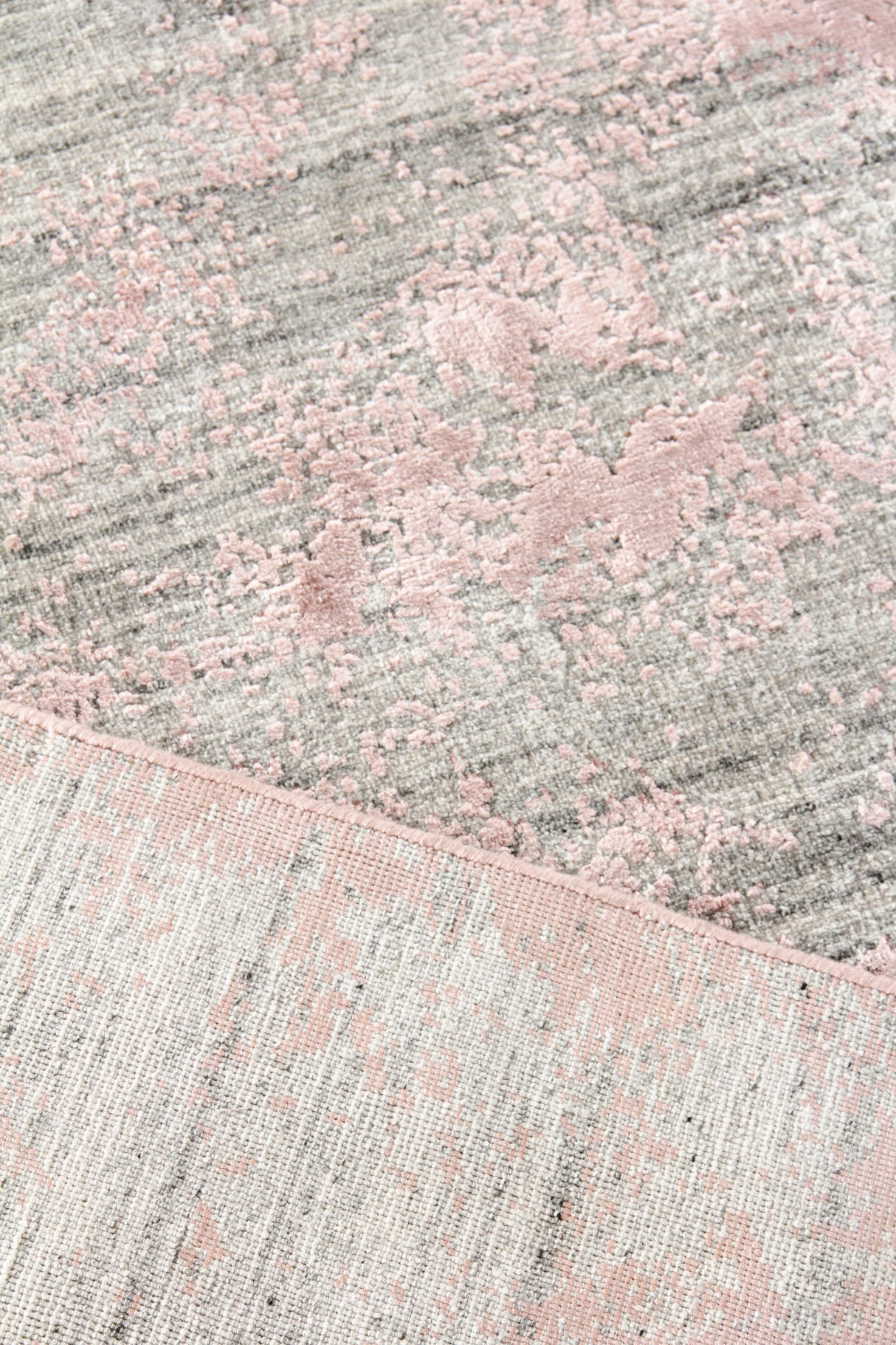 Exquisite Rugs Lillian Hand Loomed Wool/Bamboo Silk in 4468 Gray/Rose 14' x 18' Area Rug