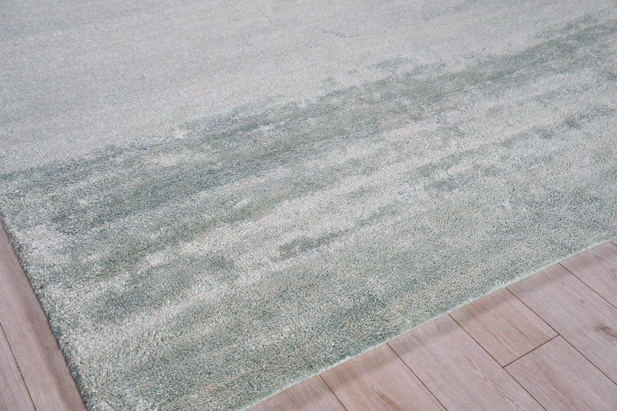 Exquisite Rugs Plush Hand-Knotted Bamboo Silk and Wool 4642 Gray 2' x 3' Area Rug