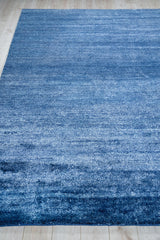 Exquisite Rugs Plush Hand-Knotted Bamboo Silk and Wool 4657 Navy 2' x 3' Area Rug