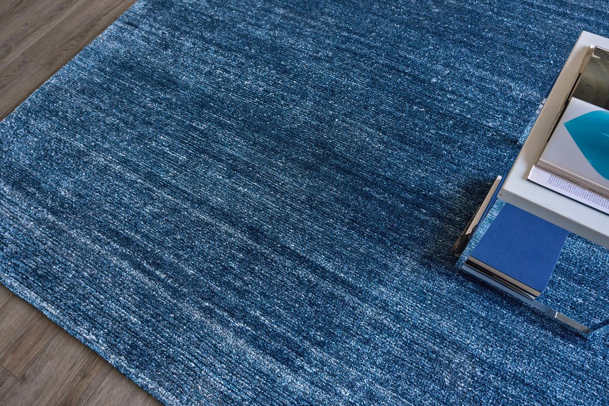 Exquisite Rugs Plush Hand-knotted Bamboo Silk/Mohair 4660 Dark Blue 2' x 3' Area Rug