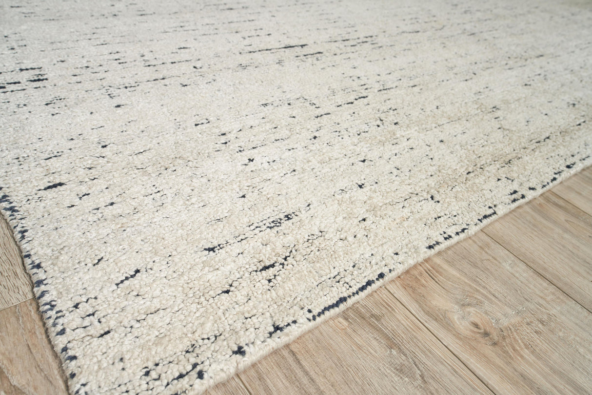 Exquisite Rugs Montero Hand-loomed Wool/PET yarn yarn 4690 Ivory/Navy 2' x 3' Area Rug