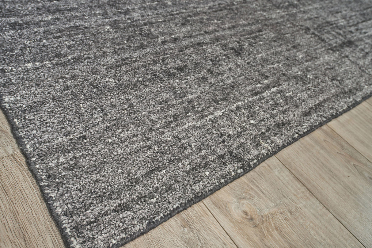 Exquisite Rugs Montero Hand Loomed Wool/PET yarn in 4693 Black/Ivory 2' x 3' Area Rug