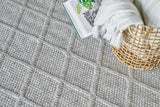 Exquisite Rugs Brentwood Handwoven Wool/Viscose 4715 Silver 2' x 3' Area Rug