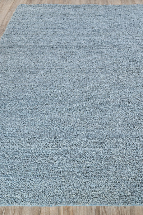 Exquisite Rugs Borelli Hand-loomed New Zealand Wool 4753 Light Blue 5' x 10' Area Rug